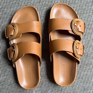 Vince dual buckle leather sandals - size 7